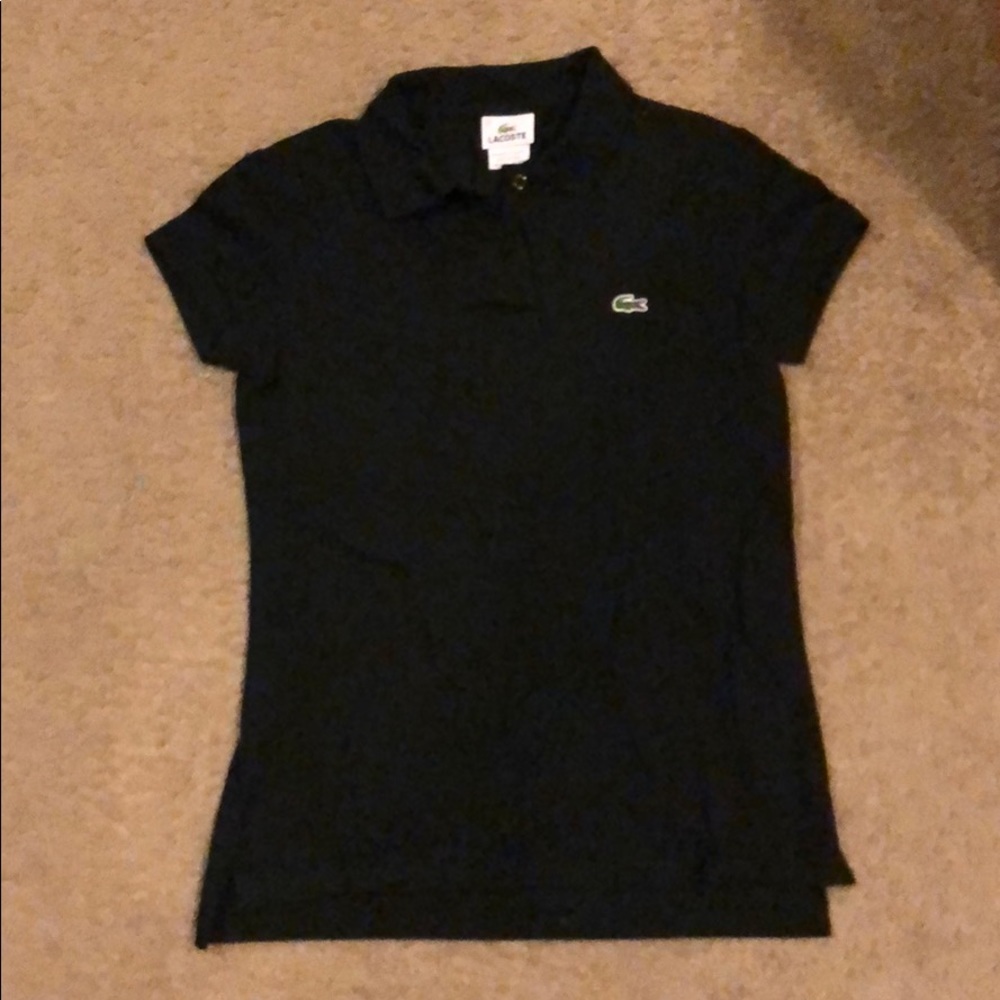 Black womens lacoste polo